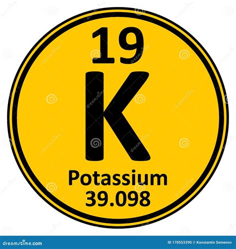 Periodic Table Element Potassium Icon Stock Illustration Illustration Of Chemical Material