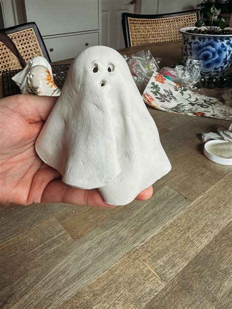 DIY Floral Clay Ghosts Easy Affordable Halloween Craft