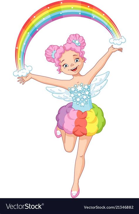 Rainbow fairy Royalty Free Vector Image - VectorStock | Rainbow fairies ...