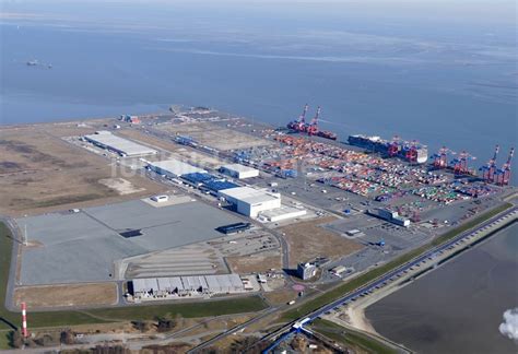 Wilhelmshaven Von Oben Containerterminal Im Containerhafen Des