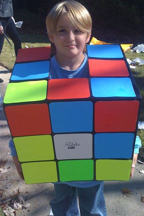 Diy Rubiks Cube Costume Idea All You Need Is A Box Some Colored