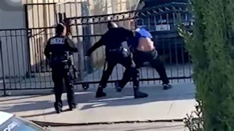 Video Shows Lapd Officer Repeatedly Punching Suspect [video]