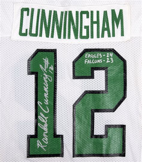 Lot Detail - 1990 Randall Cunningham Game Used, Photo Matched & Signed ...