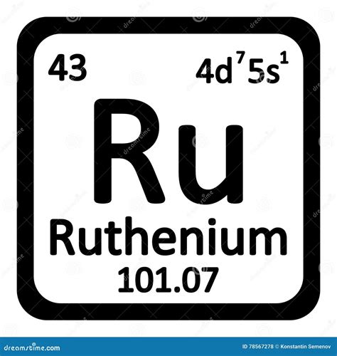 Periodic Table Element Ruthenium Icon. Stock Photography ...