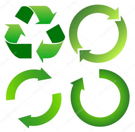 Set Of Green Recycle Arrow Stock Vector Image By Pockygallery