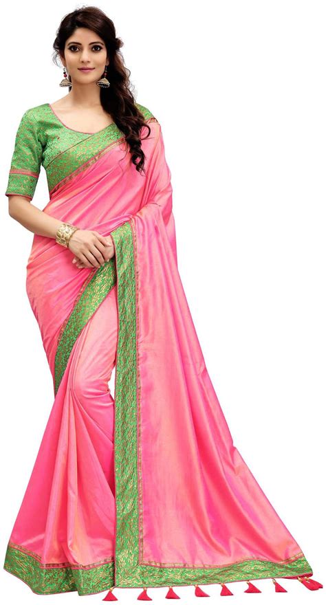 Buy Onlinefayda Designer Pink Silk Saree Online At Low Prices In India