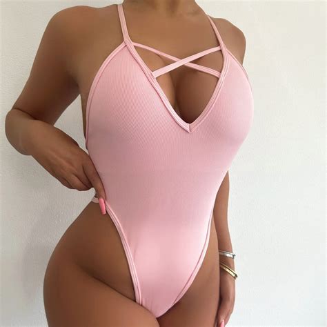 Sexy Pink Bikini Set Women Swimwear Cute Bikini Etsy