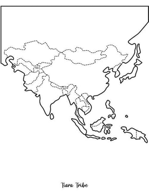 Asia Map For Coloring Coloring Pages