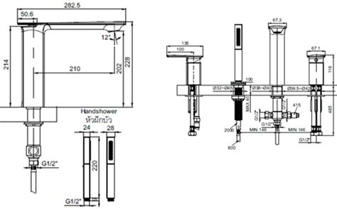 K-14774X-4-CP ก๊อกผสมลงอ่างอาบน้ำพร้อมฝักบัวสายอ่อน รุ่น สแตนซ์ ...