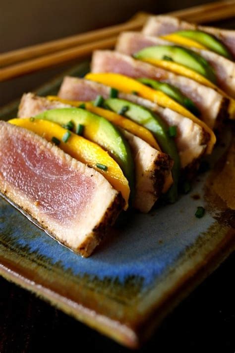 Seared Ahi Tuna With Mango And Avocado Cooking On The Weekends