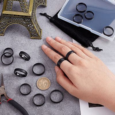 Shop Unicraftale Pcs Sizes Black Stainless Steel Blank Core Ring