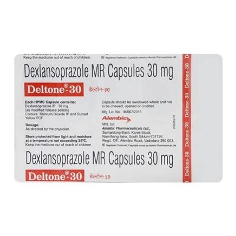 Deltone 30mg Capsule At Rs 119 Stripe Dexlansoprazole MR Capsule In