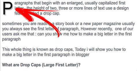 How To Make The Big Letter In The First Paragraph Blogname