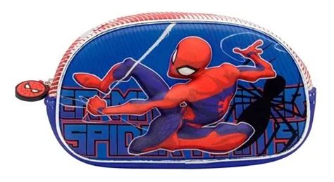 Estojo Escolar Cresko Ha Cor Vermelho Azul Estojo Spiderman