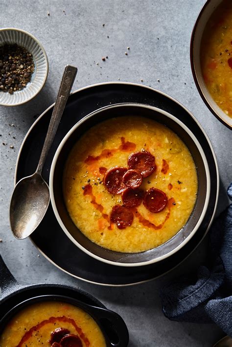 Smokey Red Lentil And Chorizo Soup Olive Mango