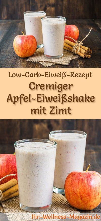 Apfel Eiwei Shake Mit Zimt Low Carb Eiwei Di T Rezept Zum Abnehmen