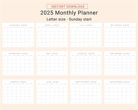 2023 2024 2025 Monthly Planner Printable 3 Years Monthly Planner ...