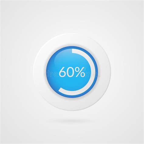 Percent Blue Pie Chart Percentage Vector Infographics Business