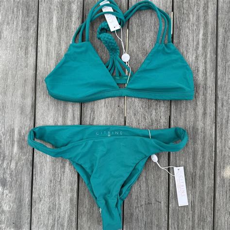 Citrine Swim Green Turquoise Bikini Set Size M Depop
