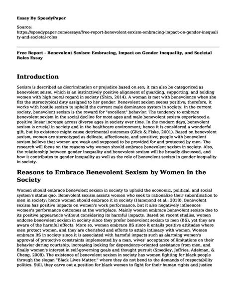 📗 Free Report Benevolent Sexism Embracing Impact On Gender