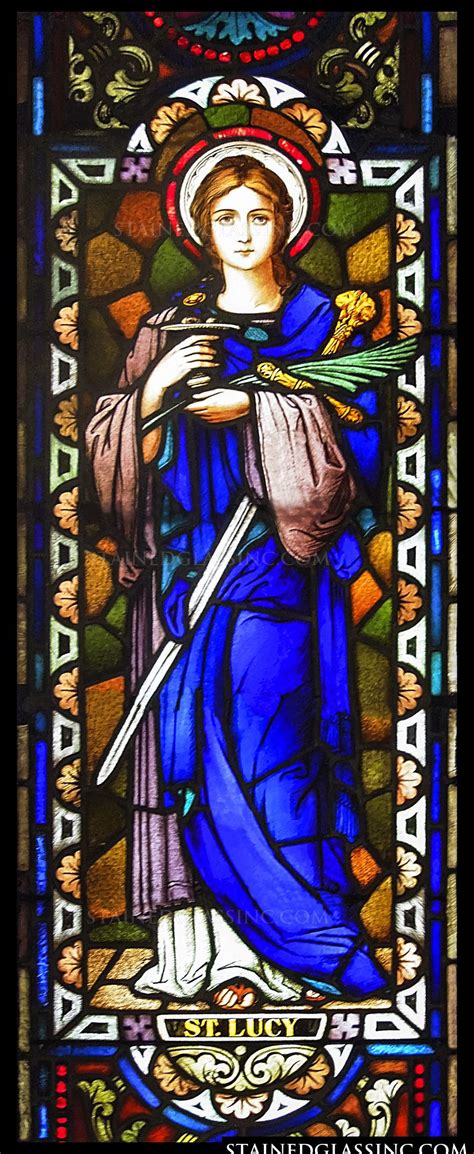 "St Lucy with a Sword" Religious Stained Glass Window