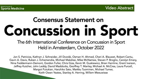 Consensus Statement On Concussion In Sport The Th International