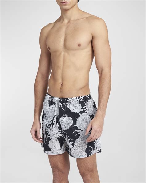 Valentino Garavani Mens Sun Surf Pineapple Swim Shorts Neiman Marcus