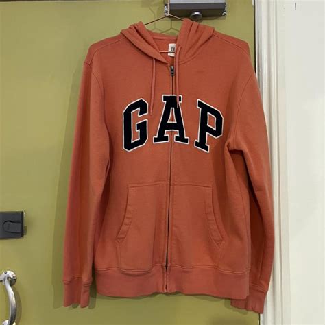 Gap Womens Orange And Pink Hoodie Depop