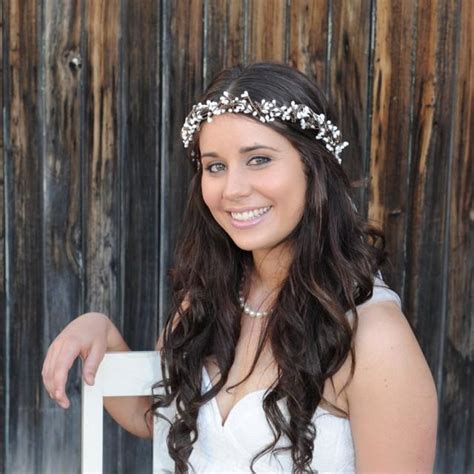 Rustic Woodland Wedding Crown White Berry Hair Piece Bohemian Floral