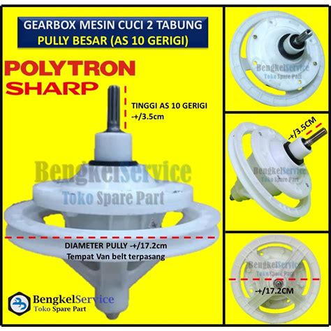 Jual Gear Box Gearbox Mesin Cuci 2 Tabung Polytron Gigi Gerigi 10