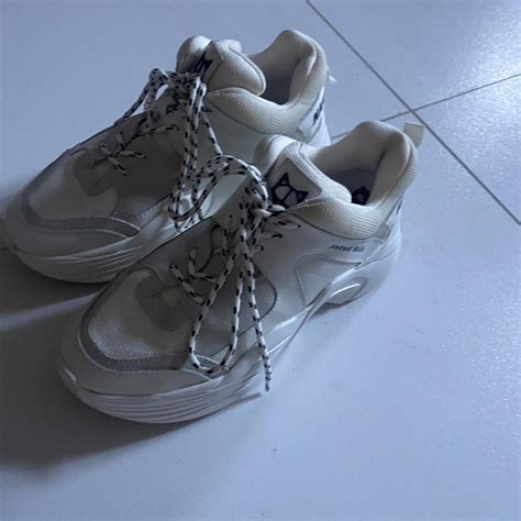 Naked Wolfe Women S White And Cream Trainers Depop