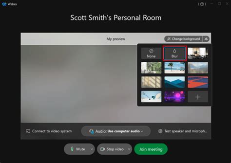 how to change background on webex