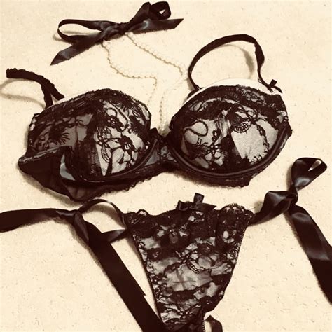 Intimates Sleepwear Black Lacy Bra Panty Lingerie Set Nwt Poshmark