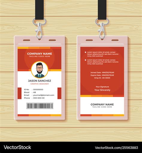 employee id card template photo  infoupdateorg