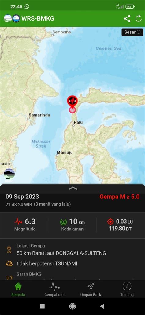 Gempa Magnitudo 6 3 Guncang Donggala Sulawesi Tengah KAILIPOST