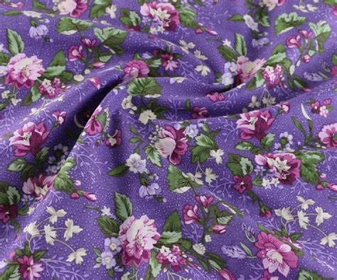 Aliexpress Buy Retro Purple Ground Floral Print Cotton Poplin