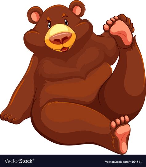 Brown Bear Sitting Down Royalty Free Vector Image