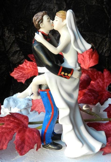 USMC Marine Corps Military Uniform Wedding Cake Topper Sexy Pose Eager