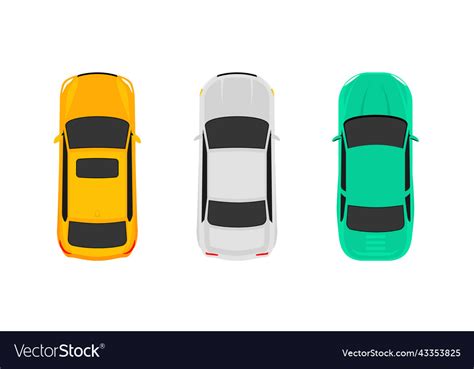 Car Top View Cartoon Icon Above Royalty Free Vector Image