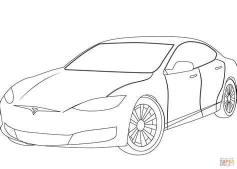 Tesla Model S Coloring Page Free Printable Coloring Pages