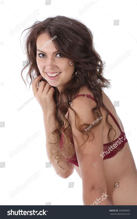Fullframe Sexy Woman Red Bikini Isolated Stock Photo 338938982 Shutterstock
