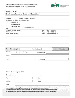 Ausfüllbar Online eor Anmeldung EffizienzOffensive Energie Rheinland