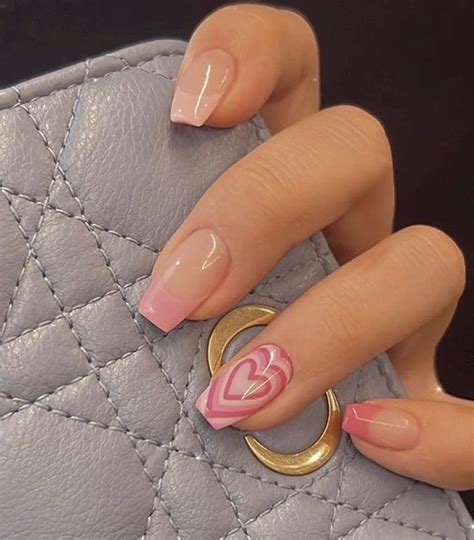 Pin By Junne On Nailss Casual Nails Heart Nails Pink Acrylic Nails