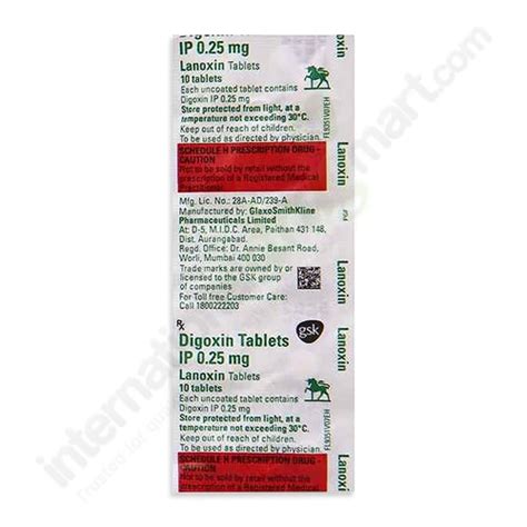 Buy Digoxin 0 25mg Tablets Online IDM