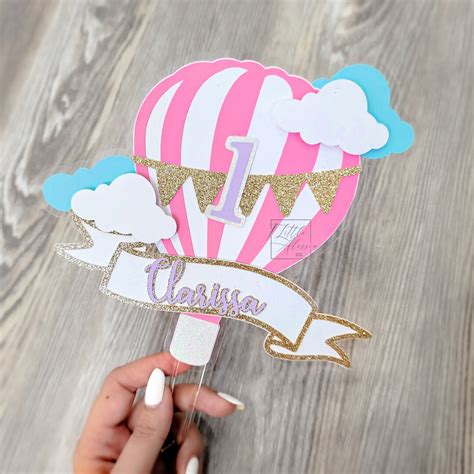 Hot Air Balloon Cake Topper Up Up And Away Cake Topper Hot Air Balloon Party Personalized