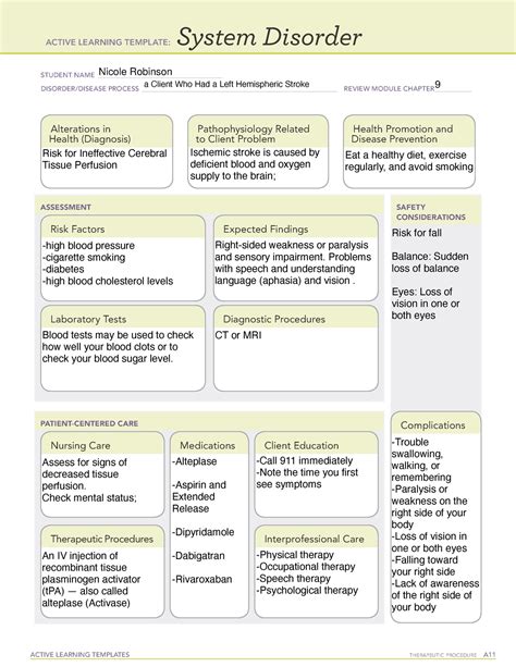 System Disorder Planning Care For A Client Who Had A Left Hemispheric