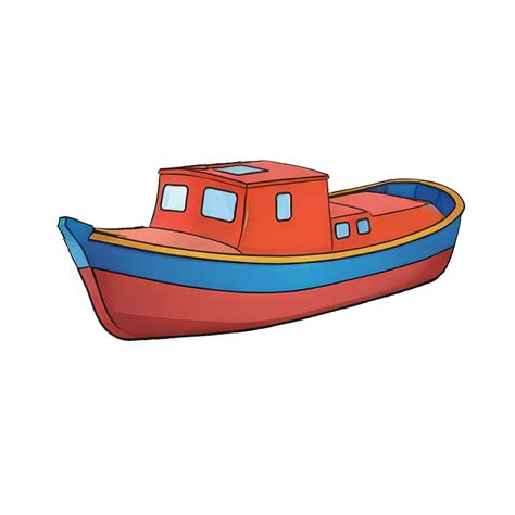 Ai Generated Canal Boat Hand Drawn Cartoon Style Illustration 42053360 Png