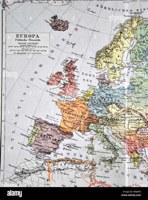 meyer map europe stock photo alamy