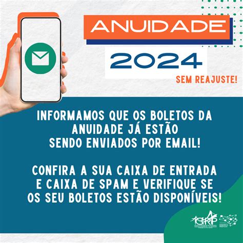 Os boletos da Anuidade 2024 já estão sendo enviados por e mail