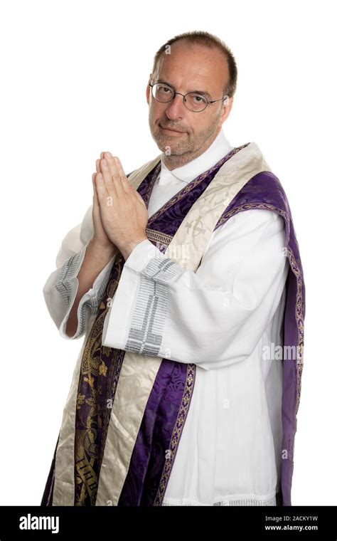 Catholic Priest Praying Stock Photo Alamy